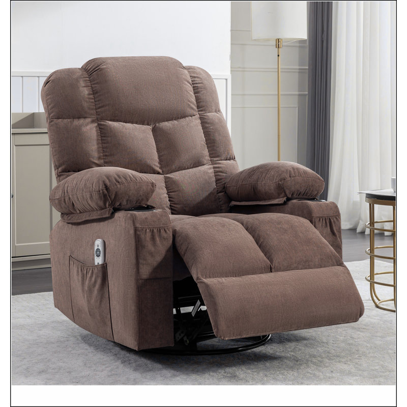 Fauteuil à bascule massant, inclinable et massant pour adultes avec 2 porte-gobelets