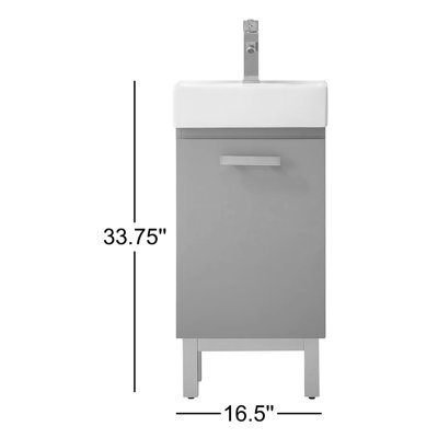 Jarrettsville 16.5'' Single Bathroom Vanity with Porcelain Top