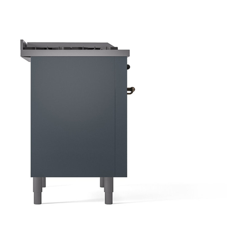 ILVE Nostalgie II Noblesse 36 in Dual Fuel Range, Blue Gray/Bronze, Natural Gas