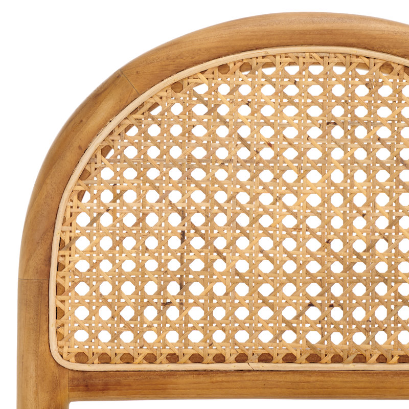 Laylie Rattan And Leather Counter Stool, Tan