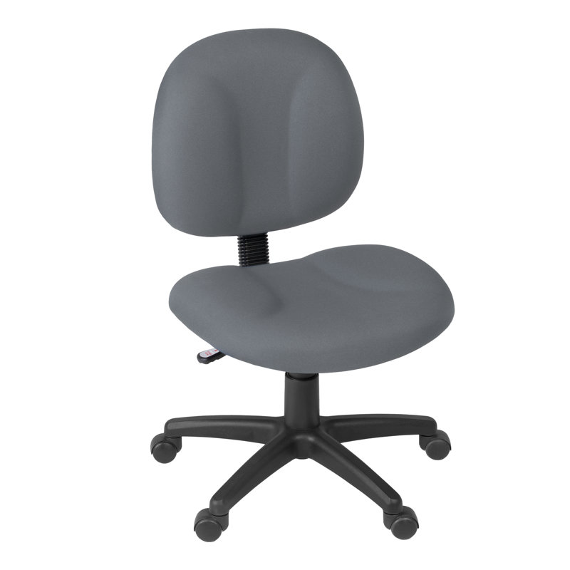 Regency Comfort Series Swivel Fabric Computer Task Chair - Armless - Grey, Gray