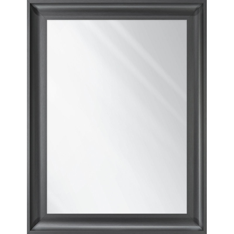 Cuff Plastic Flat Mirror, 61.6 cm H x 81.6 cm W, Graphite