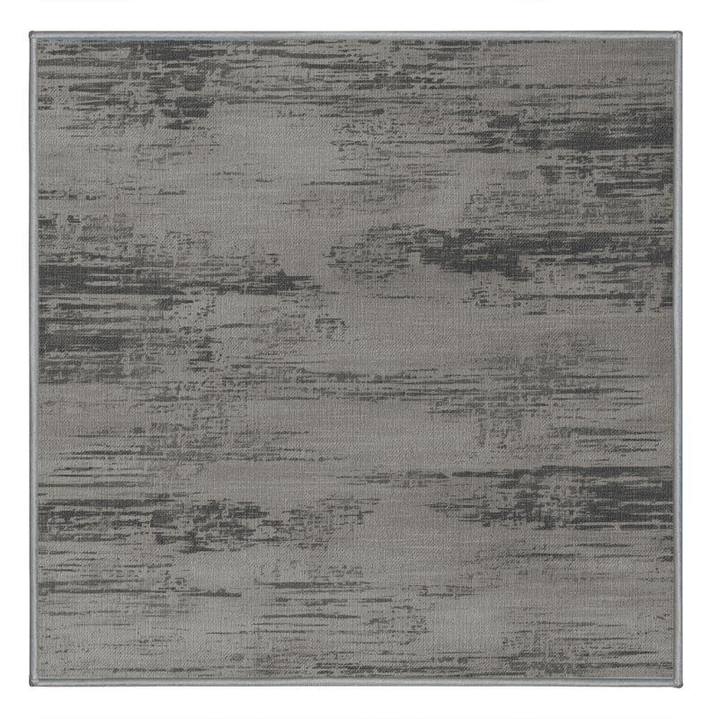 Tapis abstrait gris lavable à la machine, Carré 3 pi