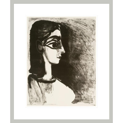 Buste de profil (Portrait de Jacqueline) par Pablo Picasso, impression giclée encadrée