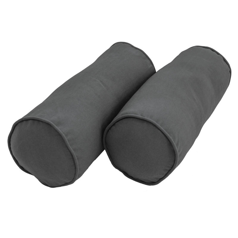  Bolster Cotton Blend Pillow Cover & Insert, Steel Grey