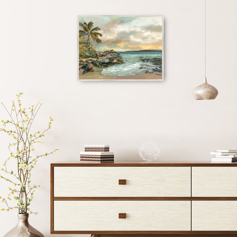 «Secret Cove» par Studio Arts, reproduction d'art sur toile, H 31 po x l 41 po x P 1,5 po, Bois de grange encadré