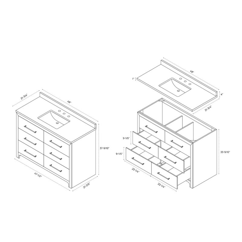 Edison Vanity, 48" W