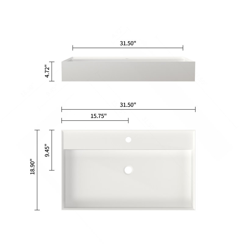 Stone Resin Solid Surface Bathroom Vanity Basin Sink