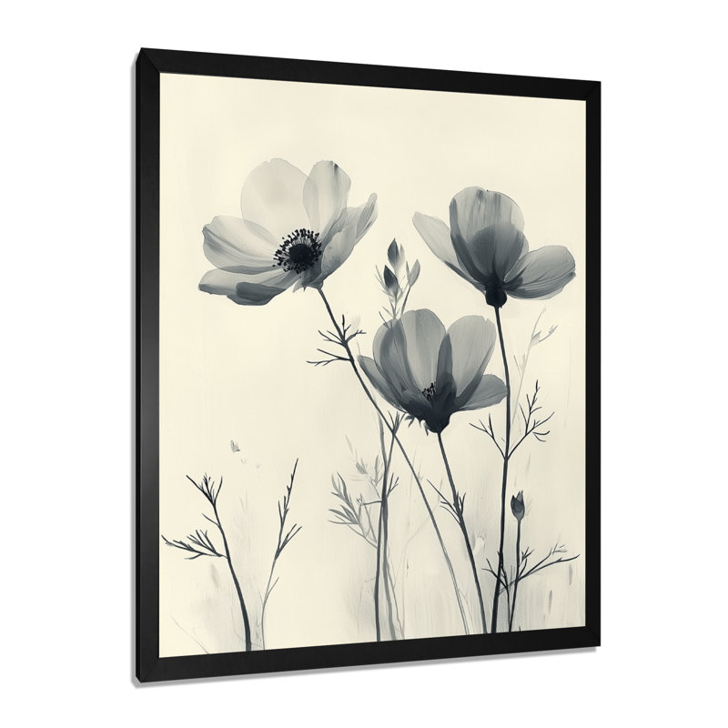 Loftus - Décoration murale florale, H 32 po x l 16 po, Noir, Reproduction encadrée d'une seule photo