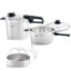 Vitavit Premium Pressure Cooker Set, 3.7 Quart and 6.3 Quart with Glass Lid