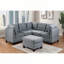 Chaise de salon capitonnée sans accoudoirs en tissu de lin gris 1pc
