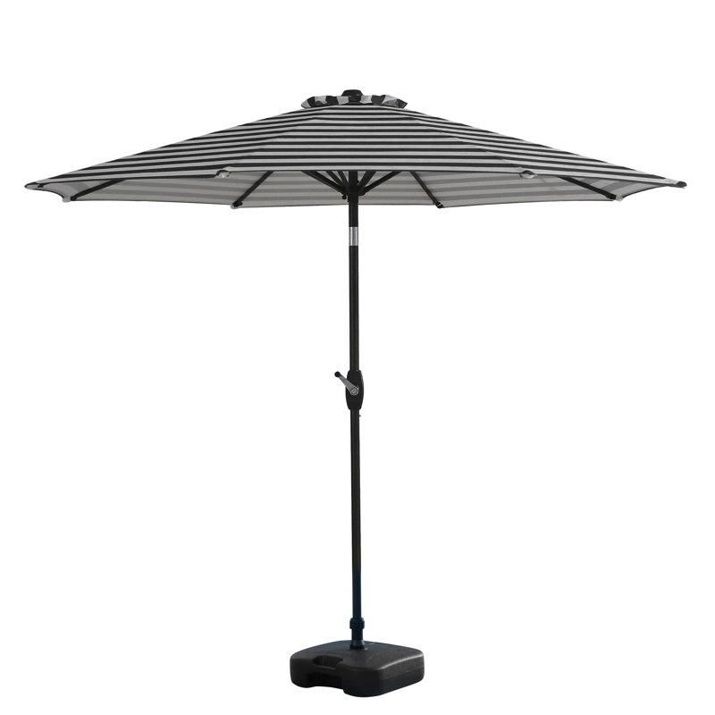 Pierpoint 108'' Market Umbrella, Black Stripe