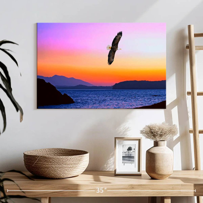 Brampt Bird Sunset, 16" H x 24" W
