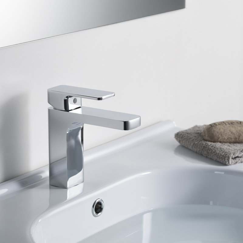 Blossom Chrome Finish Solid Brass Single Hole Bathroom Faucet – Modern Vanity Sink Faucet with High Arc Spout, Single Handle, and Water Supply Lines