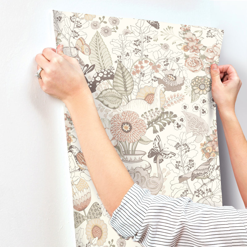 Whimsy Coral Fauna Wallpaper, Pink