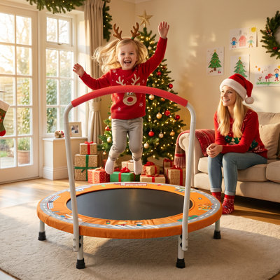 Mini trampoline d'intérieur pour enfants de 36 à 36 ans avec poignée amusante pour les enfants