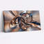 Ensemble de 1 tableau sur toile tendue, motif abstrait de tourbillons et de courbes métalliques.-936866982