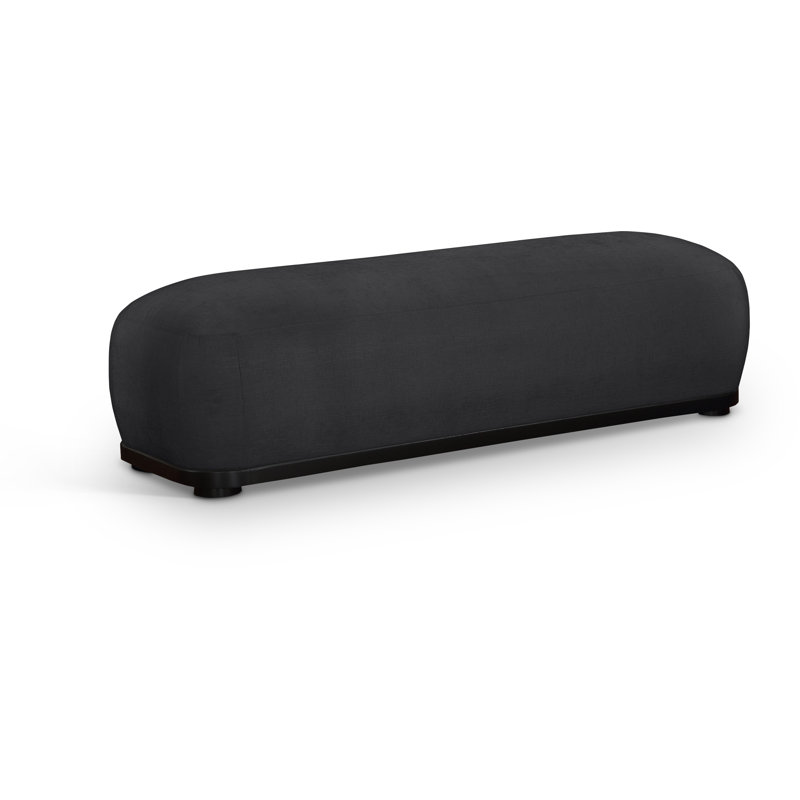 Banc en tissu Calum Chenille, Noir, Tissu chenille noir