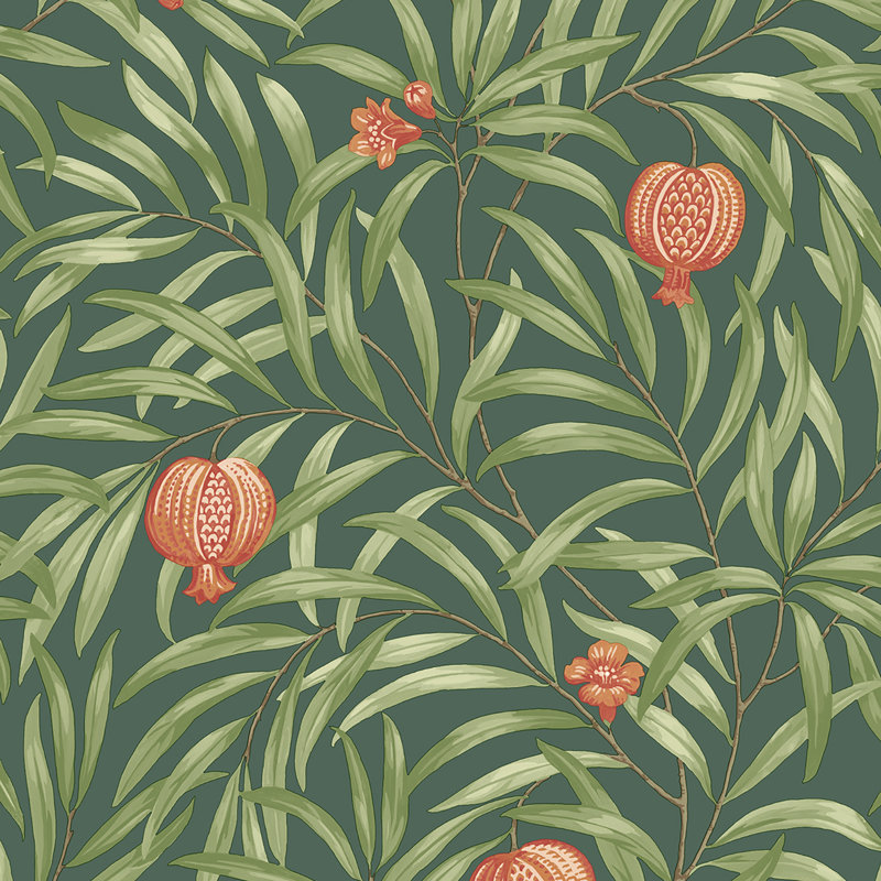 Papier peint Elena Pomegranate, Vert