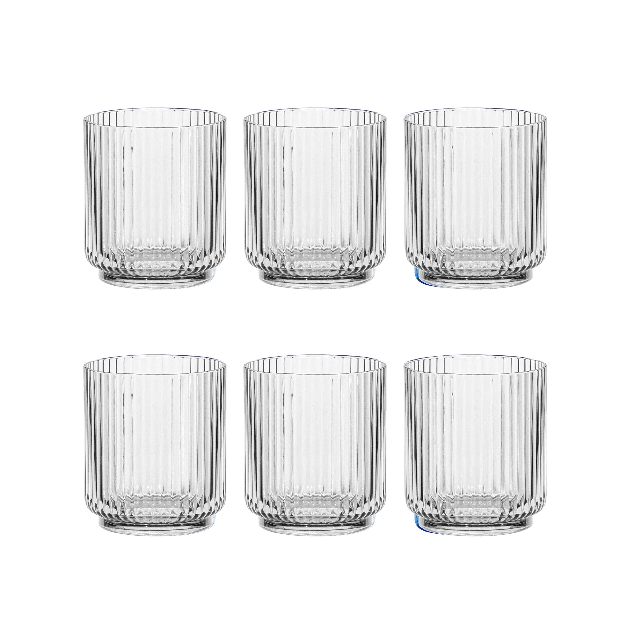 Laya Fluted Acrylic Low Tumbler Glass, Clear