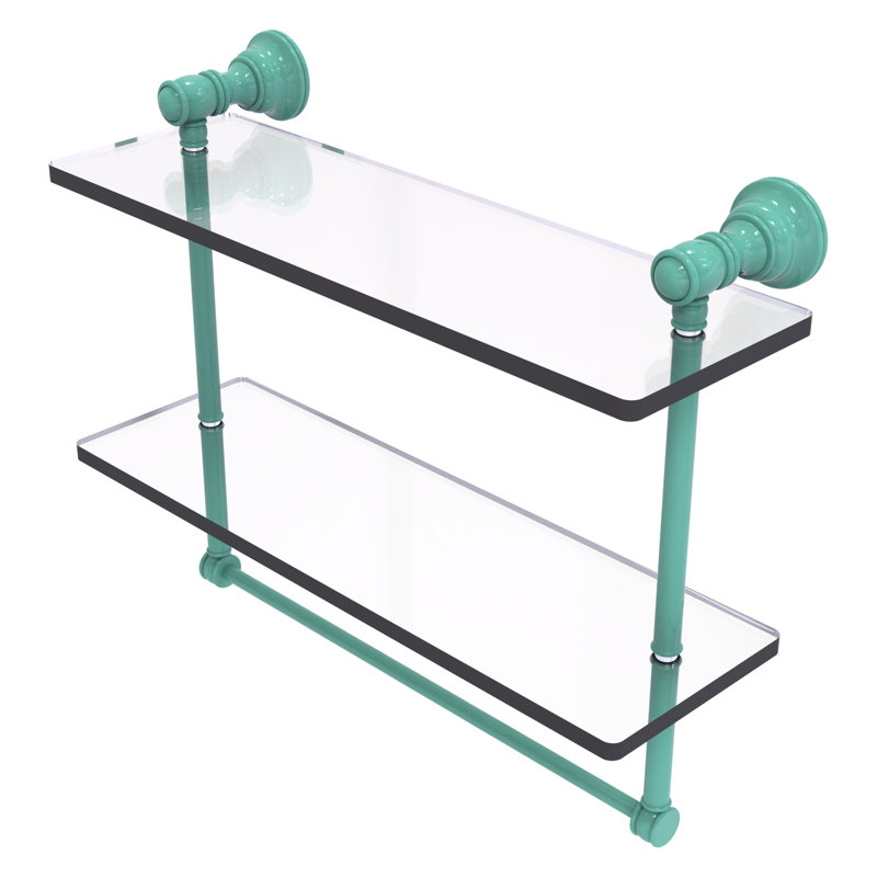 Tablette flottante 2 pièces Carolina, H 9,5 po x l 16 po x P 5,54 po, Vert écume de mer