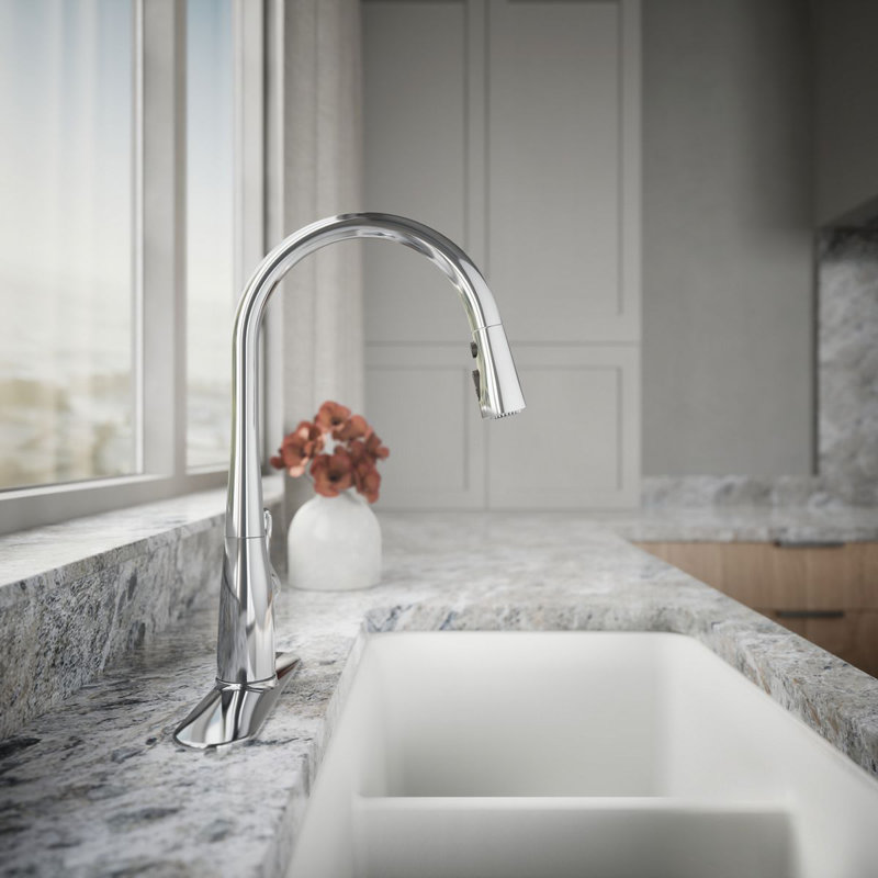 Simplice Pull Down Single Handle Kitchen Faucet, Polished Chrome