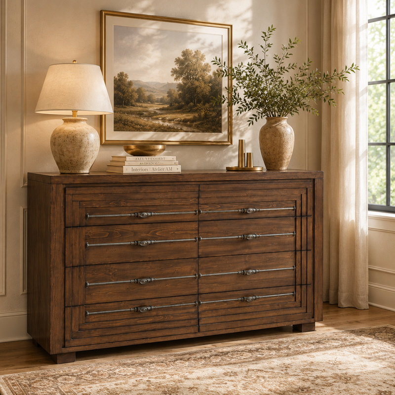 Carrollton Solid Wood 8-Drawer Dresser - Rustic Ranch