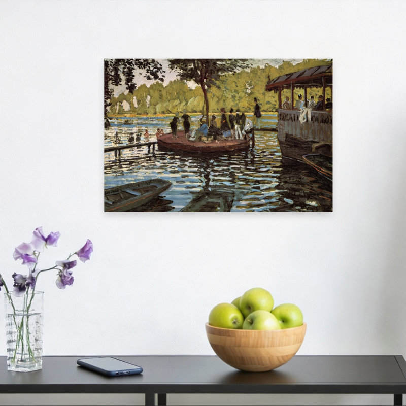 La Grenouillere 1869 Classic Coastal Summer Wall Art Print by Claude Monet - Wrapped Canvas Print, 30.48cm H x 45.72cm W