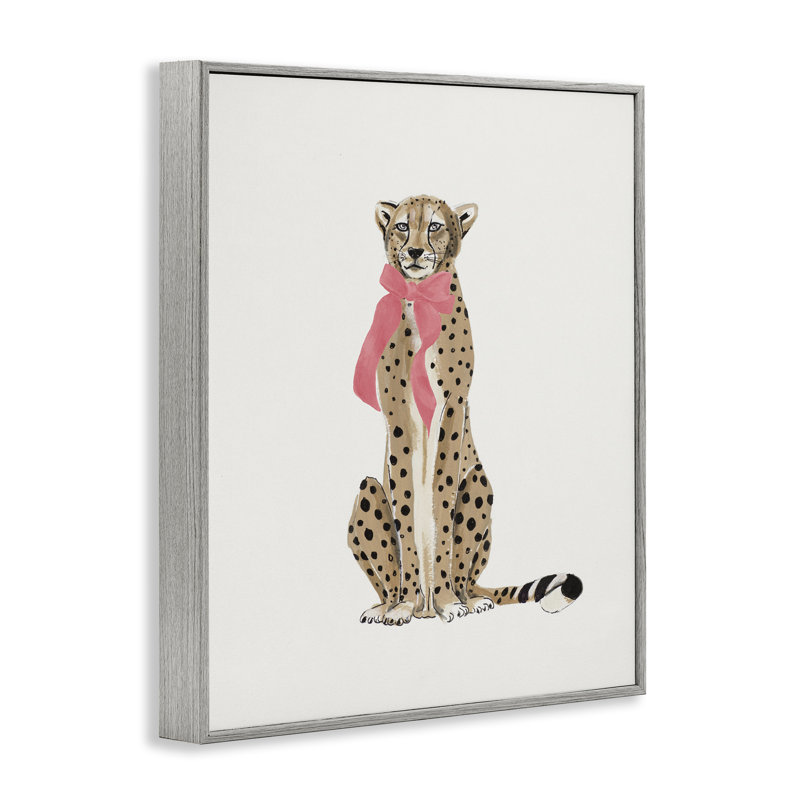 Guépard tendance avec ruban, estampe numérique par Patricia Pinto, Estampe numérique Farmhouse, H 20 po x l 16 po