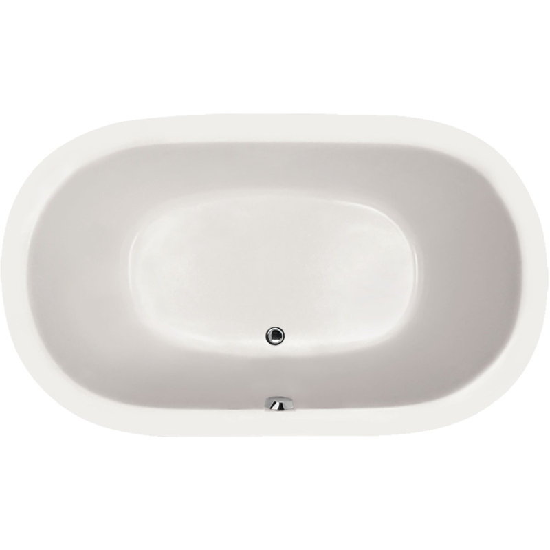 Liliana 66'' x 42'' Air Acrylic Bathtub, White, Polished Brass