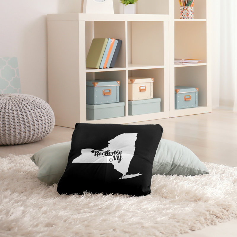 Coussin de plancher touffeté, 30 po x 30 po, Noir, Rochester