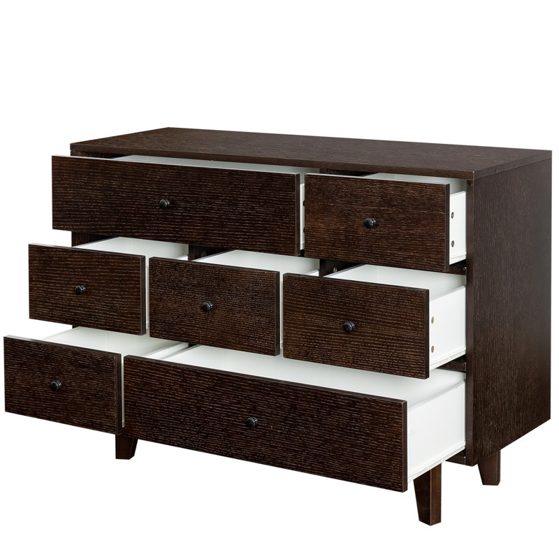 Commode de tiroir en bois massif peinte à la bombe aérosol, casiers d'armoire de table de buffet, casiers de table de console de buffet, poignée ronde rétro, applicable à la salle à manger, au salon, au couloir de la cuisine auburn