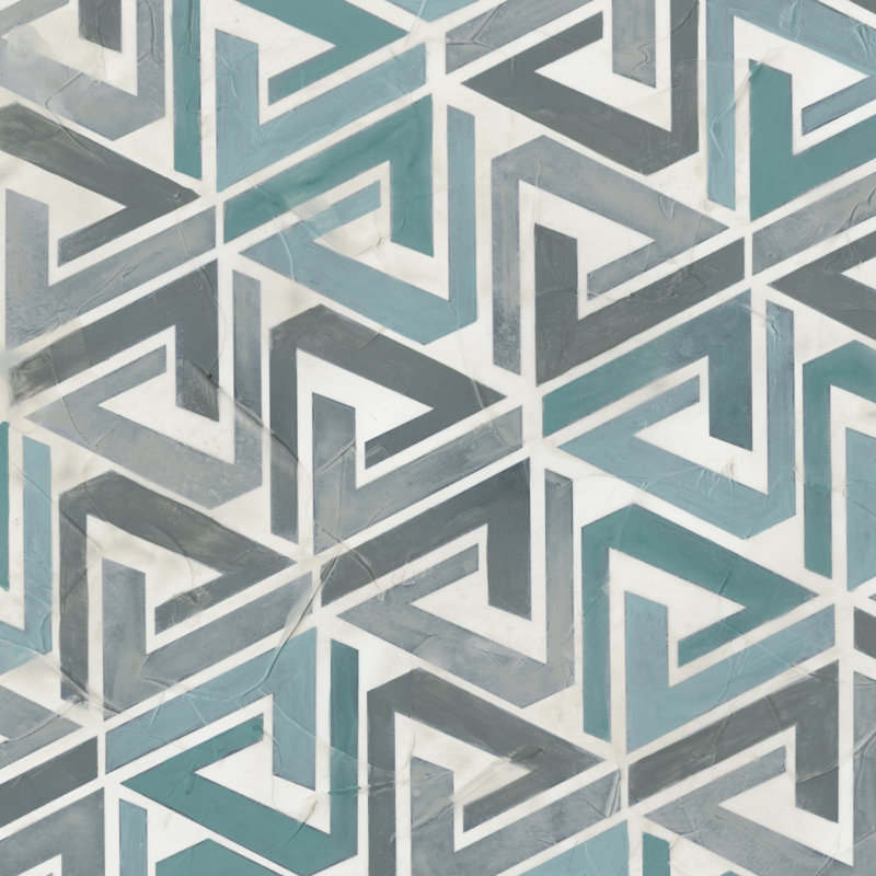 Collection Teal Tile II, H 12 po x l 12 po x P 1,25 po