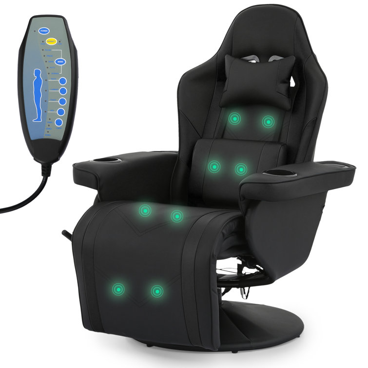 Inbox Zero Gaming Racing Massage Chair With Bluetooth Speakers