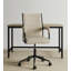Beige and Black Adjustable Height Swivel Rolling Office Chair