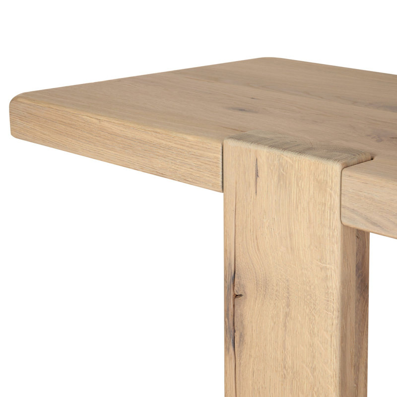 Matei 86 in. Solid Wood Console Table, Bleached Oak
