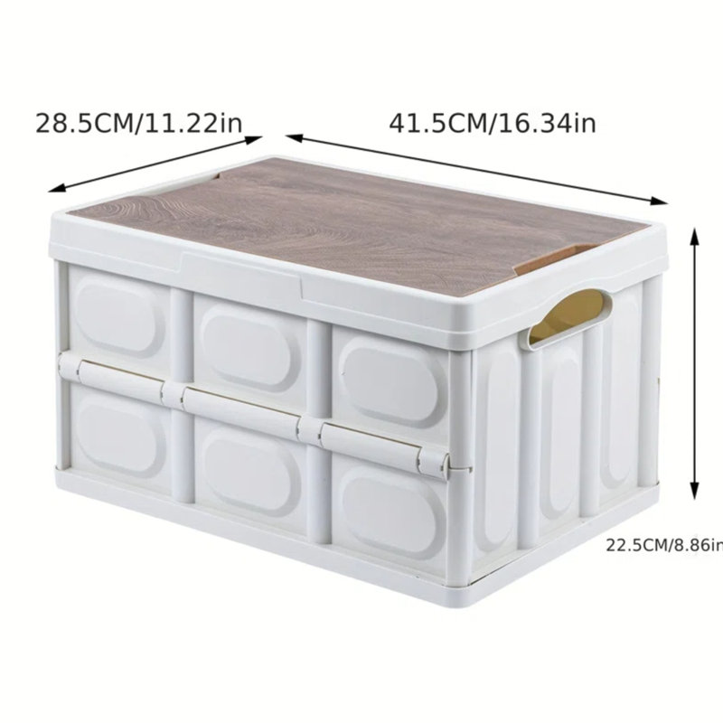 Outdoor Folding Storage Box Multifunctional Car Storage Box Household Storage Basket Portable Folding Box Set Of 3, White, Black And Green.