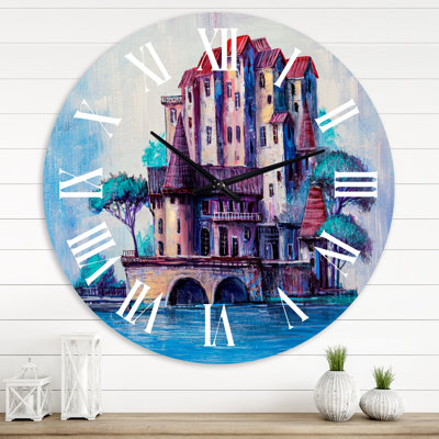 Skypscrapers By The Bridge In Ancient City - Traditional wall clock