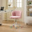 Office Chair,Artificial Rabbit Hair Home Office Chair With Metal Base,Adjustable Desk Chair Swivel Office Chair,Vanity Chair-13156456