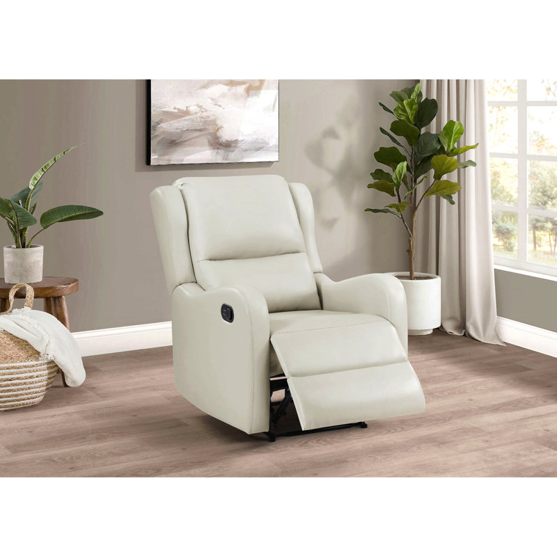 Cortland Ivory Upholstered English Arm Recliner Chair
