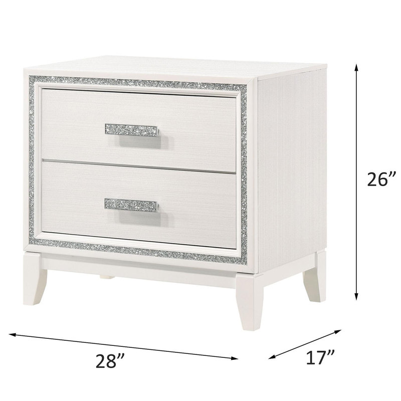 Table de chevet Haiden, Blanc