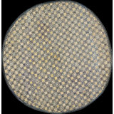 Rare Round Antique 18th Century Chinese Geometric Wan Design Ivory Ningxia Rug