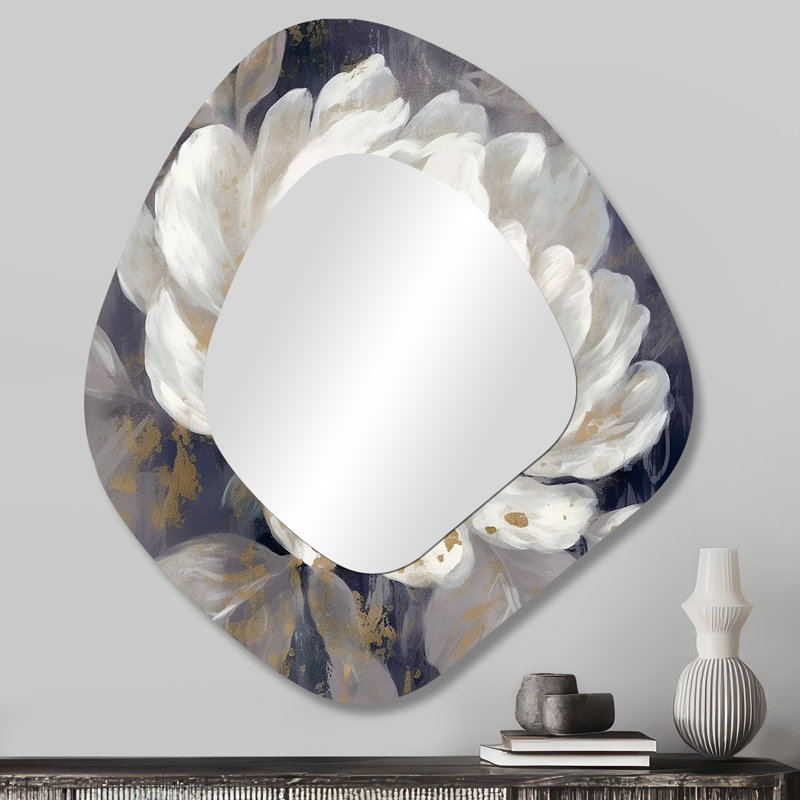 Grand miroir mural Hewitt - Pivoine, 28 po x 25 po