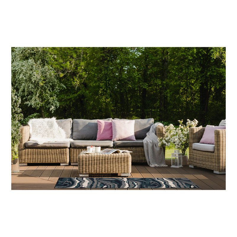 Tapis décoratif moderne, abstrait et texturé, Rectangle 1 pi 11 po x 3 pi 7 po