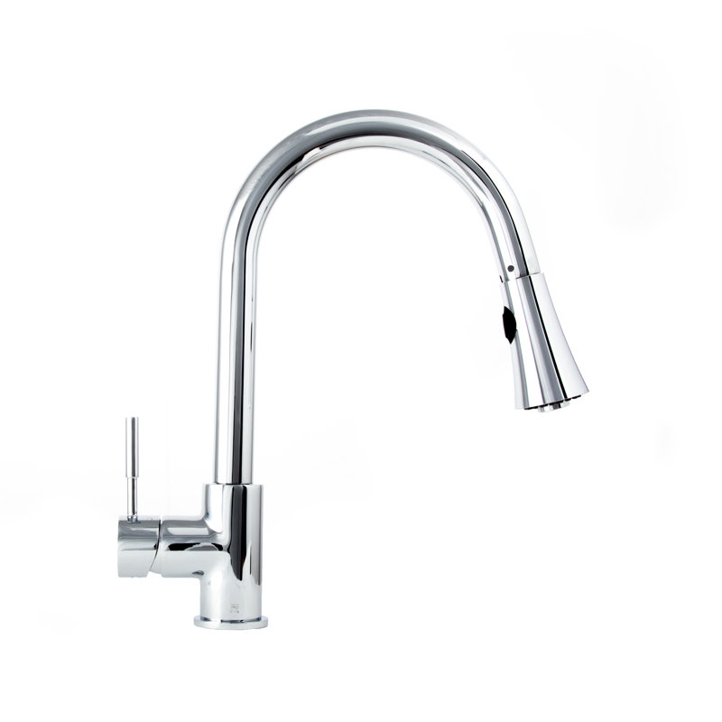 Edison Single Handle Kitchen Faucet with Side Spray and Accessories, Chrome