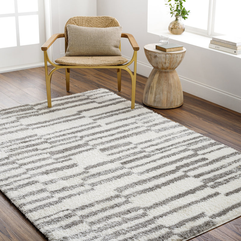 Jayneen Striped Indoor Rug, Rectangle 6'7" x 9'