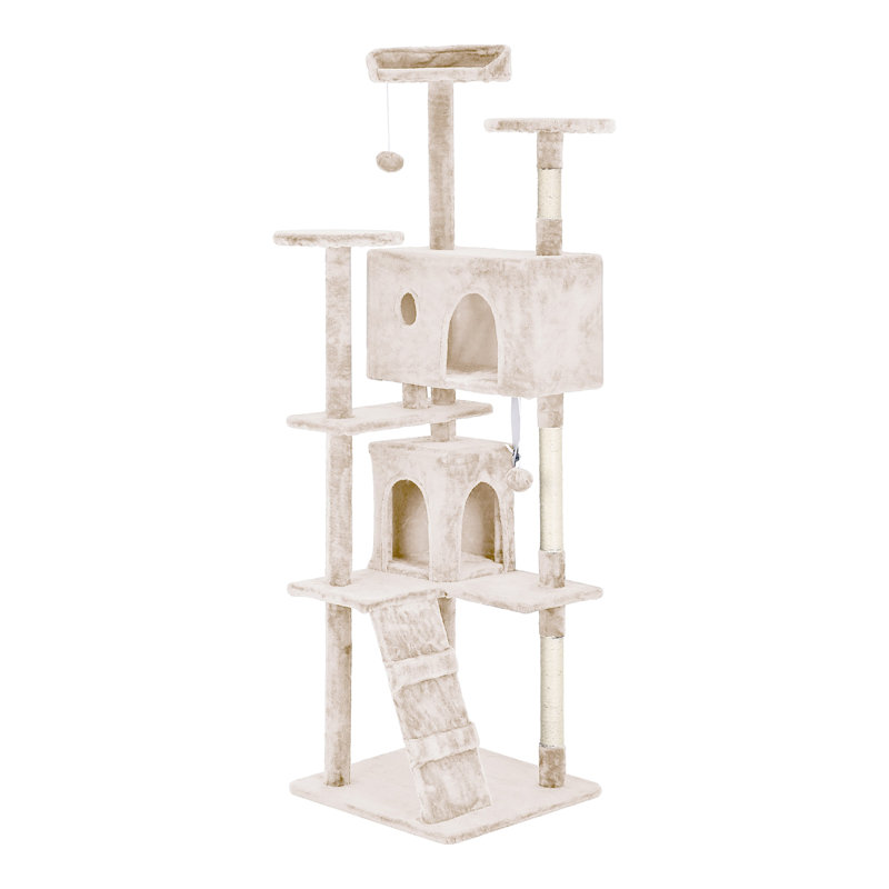 Tour pour arbre à chat Derrell, Beige, H 70 po x l 21,3 po x P 21,3 po