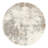 Round  Abstract Machine Made 8' Polypropylene Area Rug in Gray/Ivory/Brown-880028697