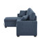 Canapé modulaire 76,5 po en mélange de lin avec lit escamotable et rangement pour chaise longue-210096672