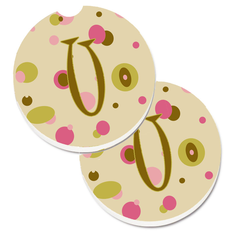 Sous-verre Initiale Monogram, U, Brun clair
